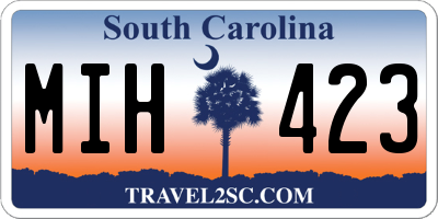 SC license plate MIH423