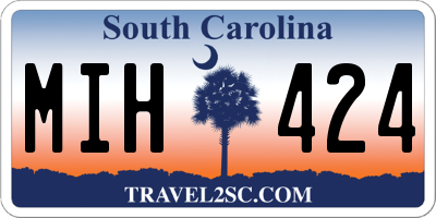 SC license plate MIH424