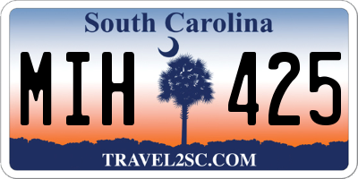 SC license plate MIH425