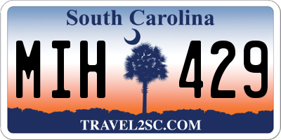 SC license plate MIH429