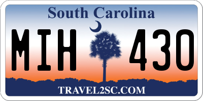 SC license plate MIH430