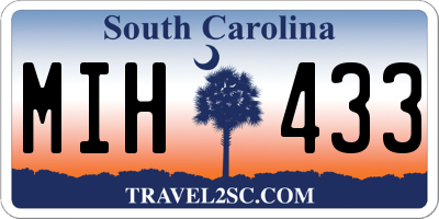 SC license plate MIH433