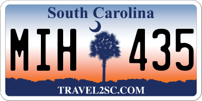 SC license plate MIH435