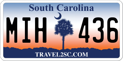 SC license plate MIH436