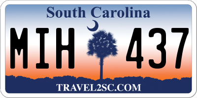 SC license plate MIH437