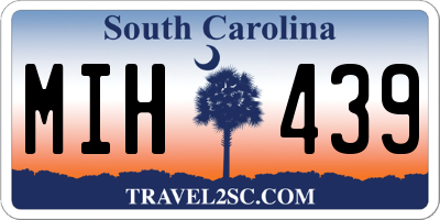 SC license plate MIH439