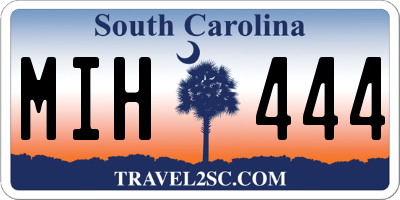 SC license plate MIH444