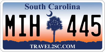 SC license plate MIH445