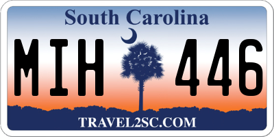 SC license plate MIH446