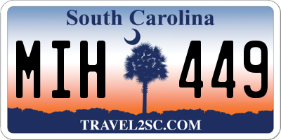 SC license plate MIH449
