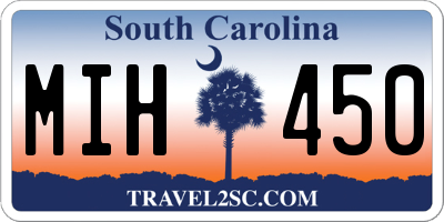 SC license plate MIH450