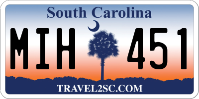 SC license plate MIH451