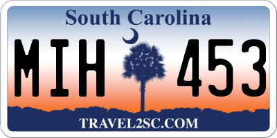 SC license plate MIH453