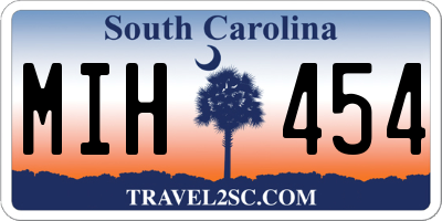 SC license plate MIH454