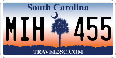 SC license plate MIH455