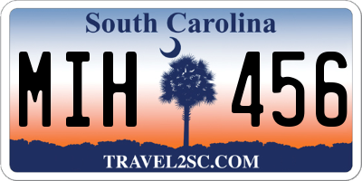 SC license plate MIH456