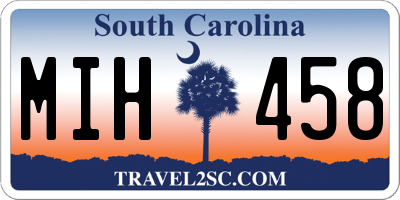 SC license plate MIH458