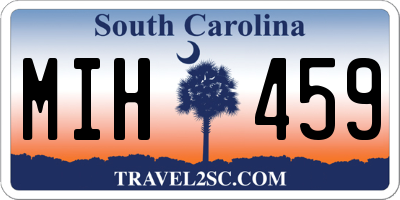 SC license plate MIH459