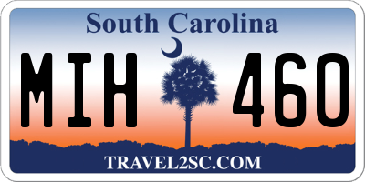 SC license plate MIH460