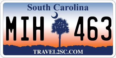 SC license plate MIH463