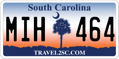 SC license plate MIH464