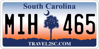 SC license plate MIH465