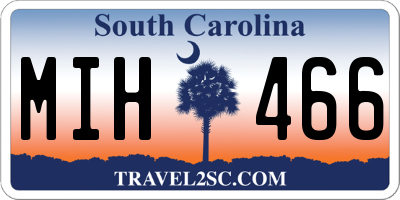 SC license plate MIH466