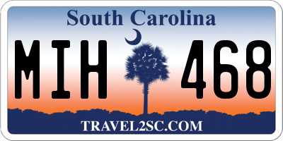SC license plate MIH468