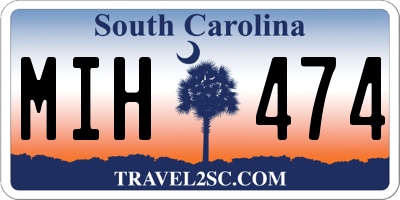 SC license plate MIH474