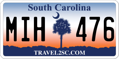 SC license plate MIH476