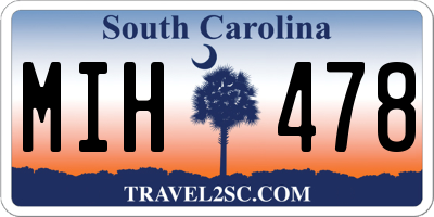 SC license plate MIH478