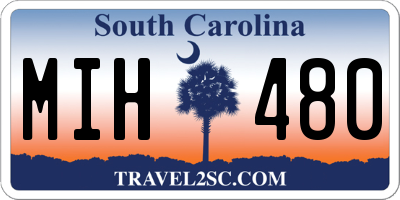 SC license plate MIH480