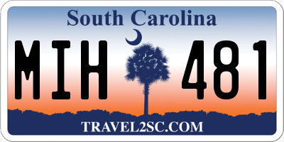 SC license plate MIH481