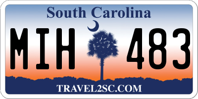SC license plate MIH483