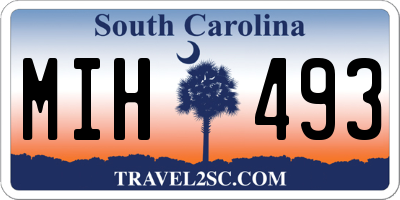 SC license plate MIH493
