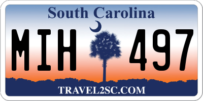 SC license plate MIH497