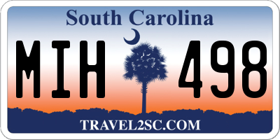 SC license plate MIH498