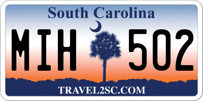 SC license plate MIH502