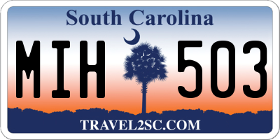 SC license plate MIH503