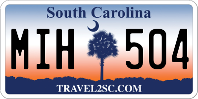 SC license plate MIH504