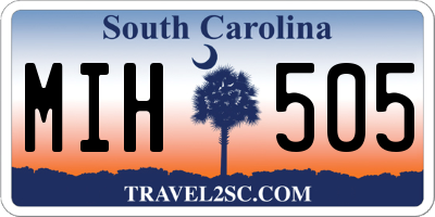 SC license plate MIH505