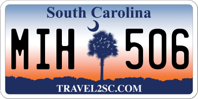 SC license plate MIH506