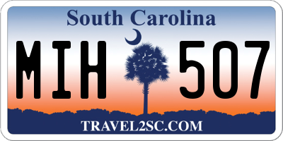 SC license plate MIH507