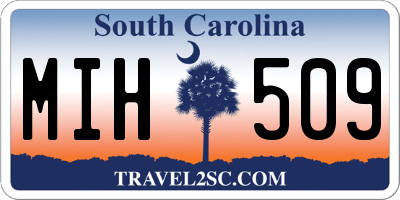 SC license plate MIH509