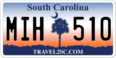 SC license plate MIH510