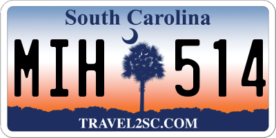SC license plate MIH514