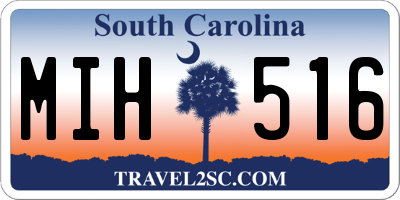 SC license plate MIH516