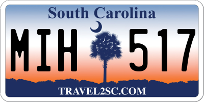 SC license plate MIH517