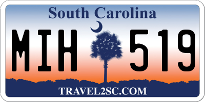 SC license plate MIH519