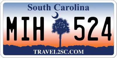 SC license plate MIH524